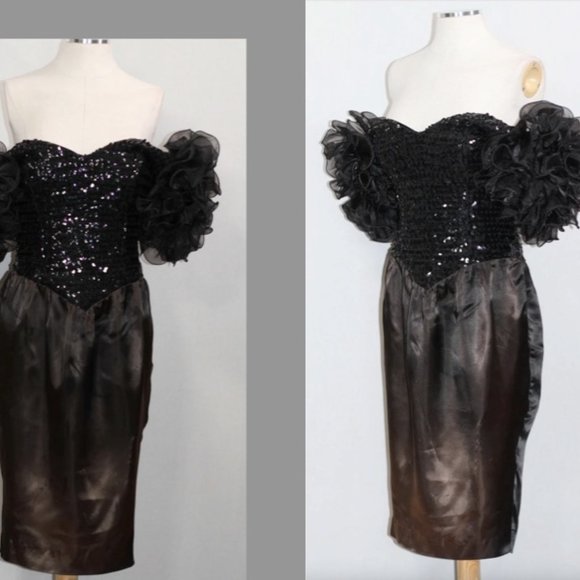 HW Collections Black & Brown Ombre Gown (5/6) - Picture 15 of 16